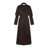 Solid color priest uniform brown - with cross
