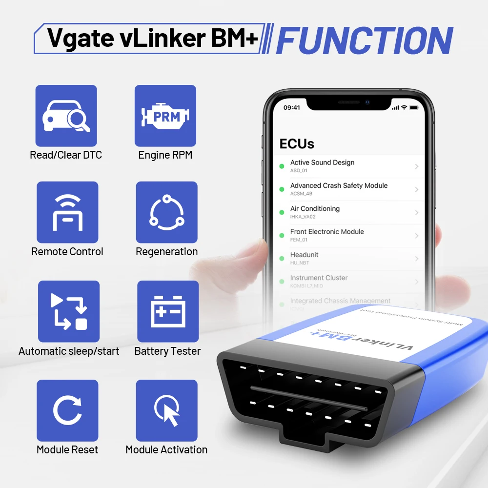 Vgate Vlinker Bm + Obd2扫描仪v2.2 Bt4.0 Elm327用于bmw的汽车诊断工具 - Buy Vlinker Bm +  扫描仪,Elm327宝马,Obd2扫描仪bt4.0 Product on Alibaba.com