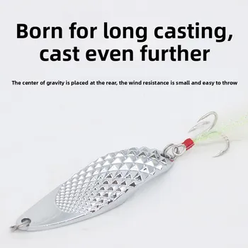 Horse Mouth Sequins Lure Fake Bait Leech Beak Bass Black Fish Reinforced Spoon Single Hook Zinc Alloy Lure Minnow Artificial – Metal Jig – view 5