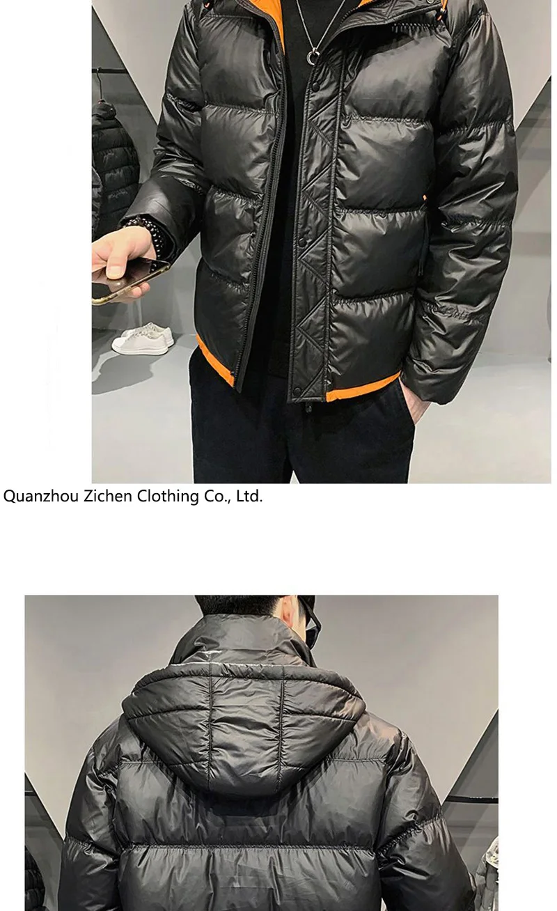 2024 Men's Winter New Light Thin White Duck Coats Male Warm Puffer Hooded Jackets Men Solid Color Down Outerwear H398_voghion.com