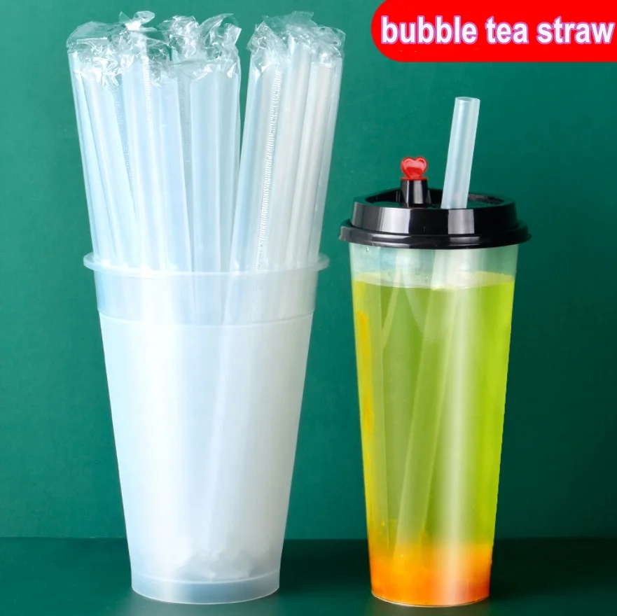 Wholesale Angle Cut Wrapped Boba Straw Assorted Colors (12mm