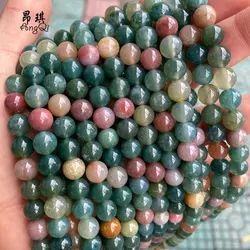 Wholesale Colorful Stone Beads Round Smooth 7A Natural India Agate Loose Beads For Jewelry Making