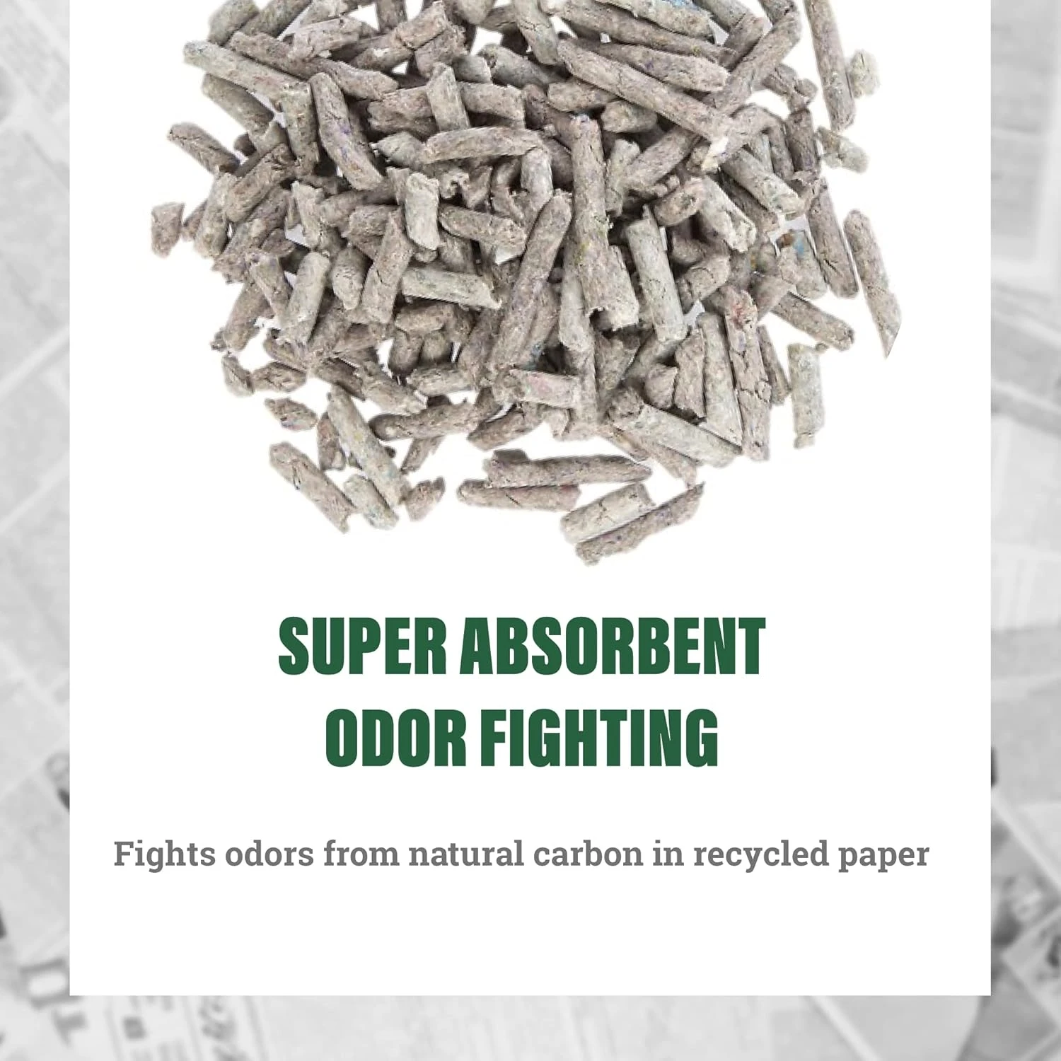 Highly Absorbent Eco-Friendly Pulp Paper Cat Litter Strong Clumping and Biodegradable Flushable Recycle Paper Cat Litter