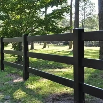 Vinyl Strong Durable 3-Rail PVC Horse Ranch Rail Fence for Farm Area