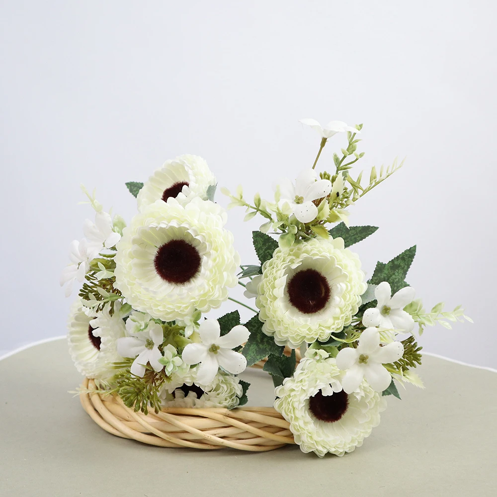 Highend Artificial Flower Wholesale Bunch Of Artificial Daisy Bouquet