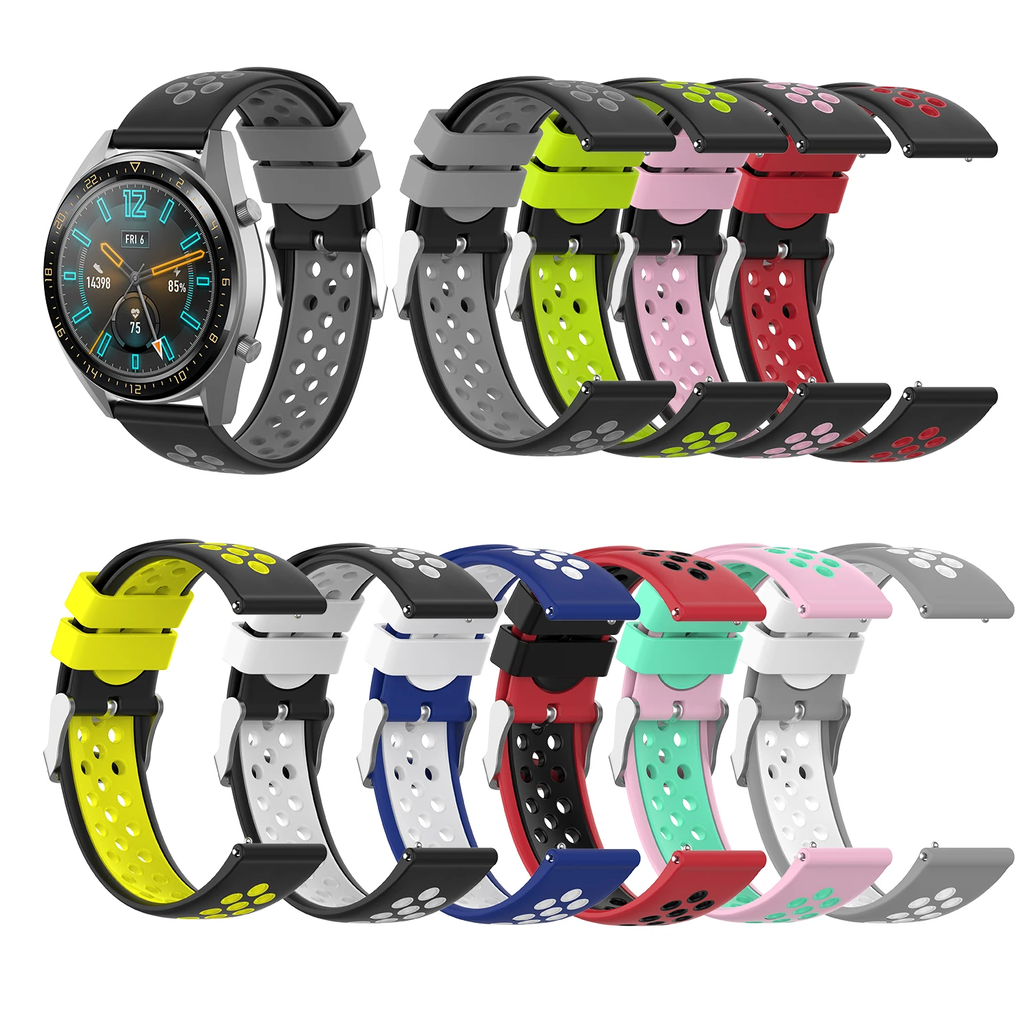 Silicone Band For Huawei Watch Gt 2 Pro Gt2 46mm Gt 2e Gt2e Bracelet Sport  Strap Dual Color - Buy Bracelet Sport Strap Dual Color,Watch Band,Case  Watch Parts Product on Alibaba.com