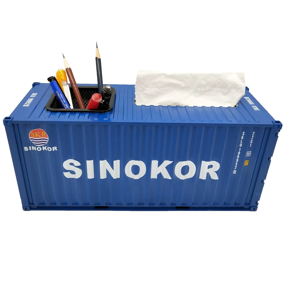 【A】30cm 1:20 SINOKOR logistics mini container Pen holder shipping container scale model O.A.S ship model