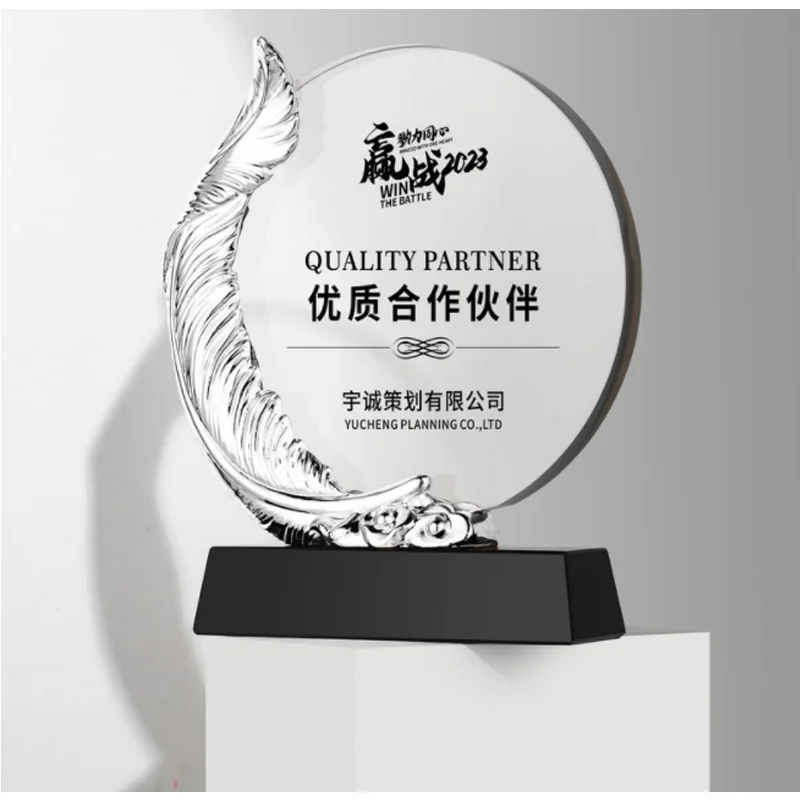 product shining crystal crafts k9 crystal glass customized metal trophy custom design golden awards plaques trophies-39