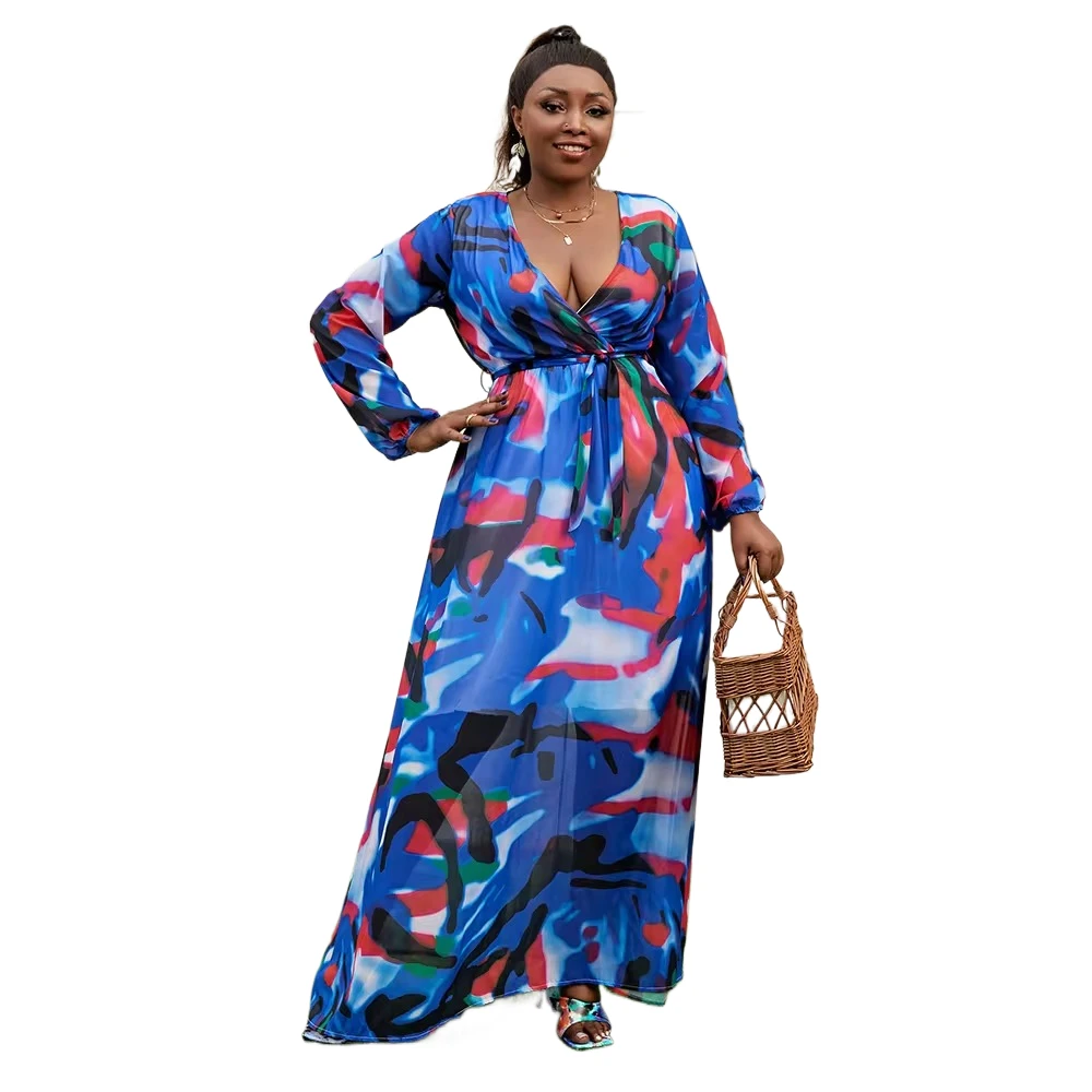Women Premium Long Dress Exquisite Deep V-Neck Casual Loose Long Sleeve Fashionable Outfit Maxi Dress Chiffon Wedding Dresses Women Premium Long Dress Exquisite Deep V-Neck Casual Loose Long Sleeve Fashionable Outfit Maxi Dress Chiffon Wedding Dresses