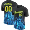 Flamme Noir-jaune-bleu sarcelle