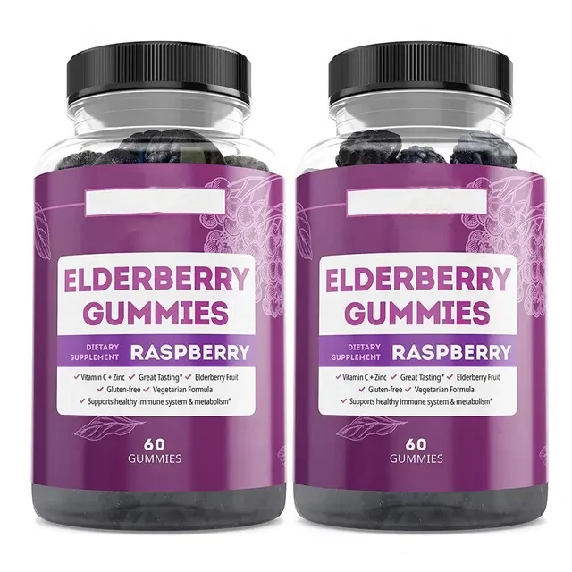 OEM Immune System Support Gummies Sambucus Black Elderberry Gummies with Vitamin C and Zinc All Natural Immunity Gummies