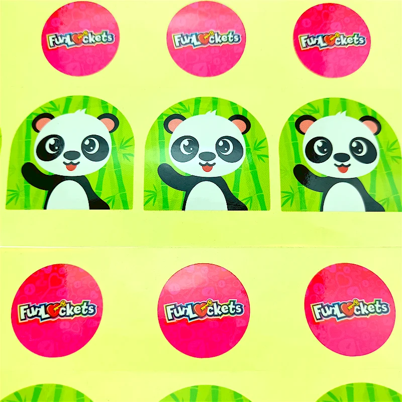 Custom Cute Panda Stickers Colorful Waterproof Cartoon Stickers Animal Vinyl  Self-Adhesive Labels for Decoration