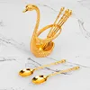 Feather swan golden spoon