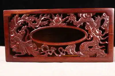 Chinese Style Classical Wooden Tissue Box Hollow Carving Craftsmanship with Lid Napkins Tissue Box Classical Home Decor Gifts