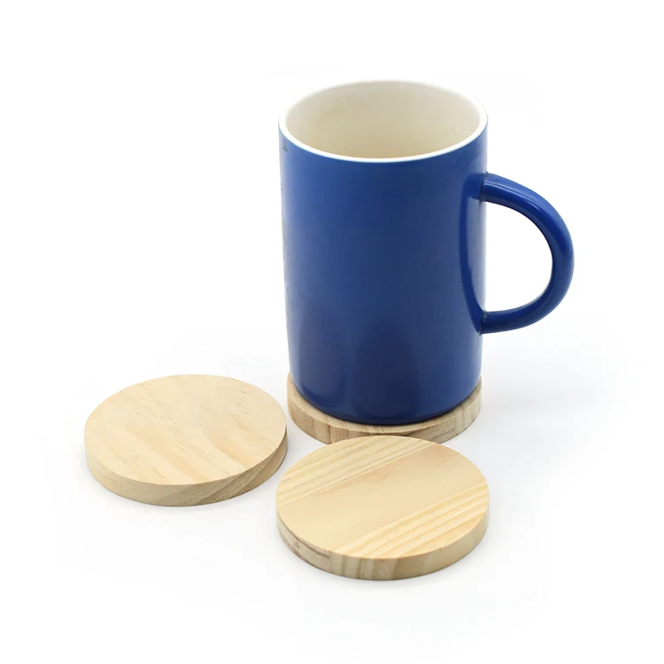Custom Logo Tea Coffee Cup Mat Wooden Coasters for Drink