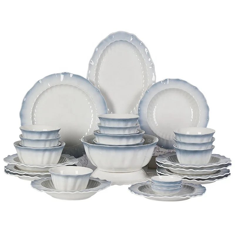 product new style ceramic rice bowl set with underglaze color household disposable dinnerware for dining table daily use-4