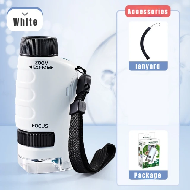 Карманный мини-микроскоп со светодиодной подсветкой 60-120 шт.