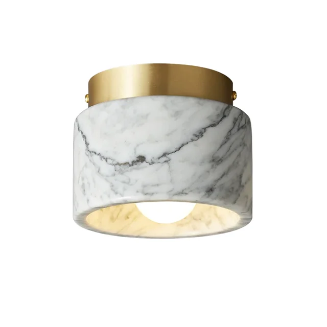 Italian Luxury 120mm LED Downlight Green White Marble Decor Ceiling Lamp Iron Base for Modern Living Room Bedroom Corridor AC