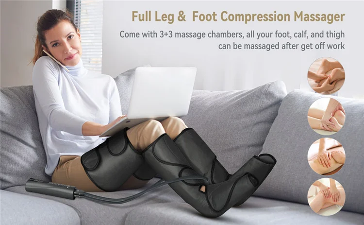 Medic Therapeutics Shiatsu Air Compression Leg Massager w/ Heat, Other