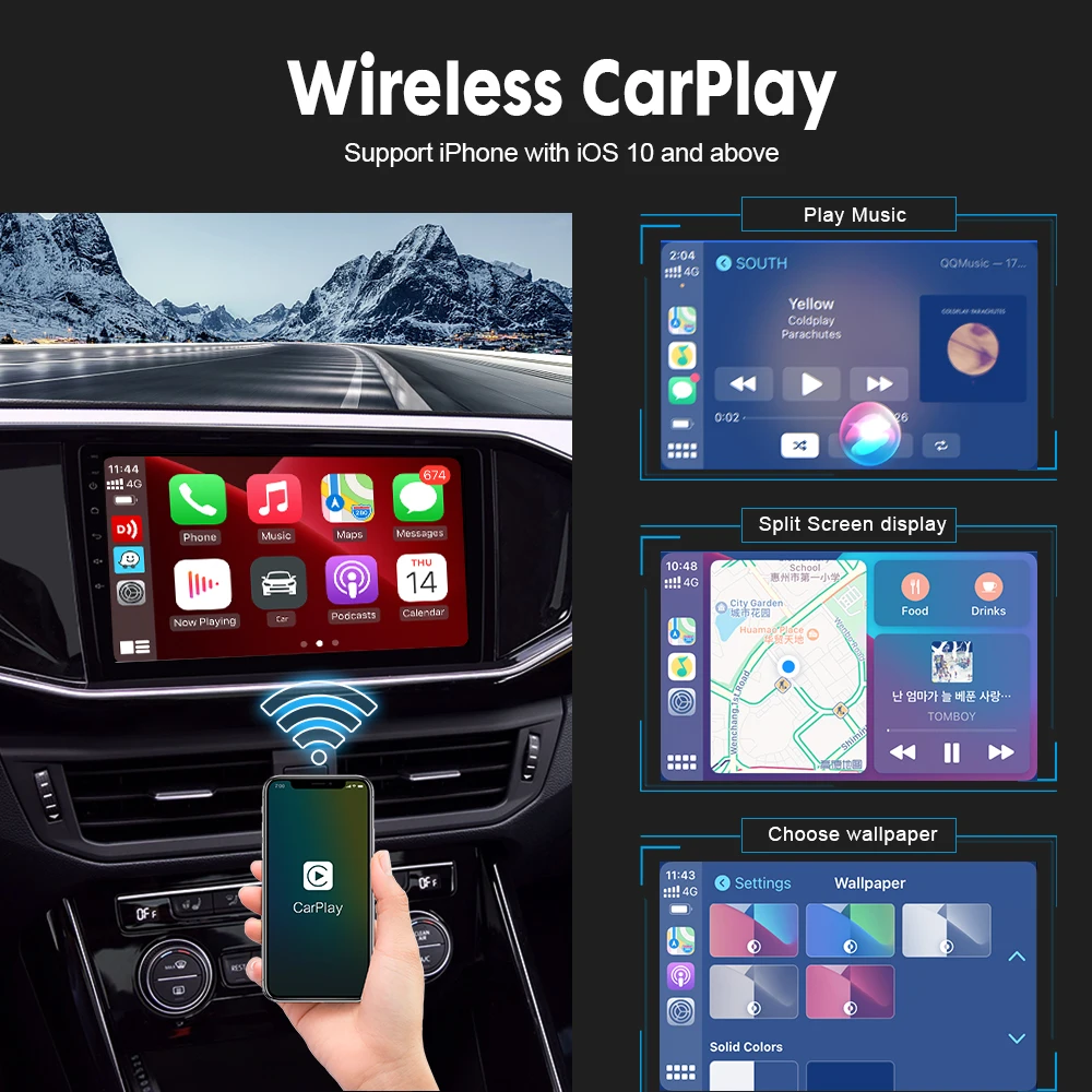 Hot Deals Carlinkit Carplay Smart Box Android Auto for XC60 Multimedia Wireless CarPlay Adapter for Android Auto Dongle