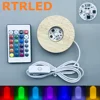8cm-IR Remote Control RGB-Natural Wood Color