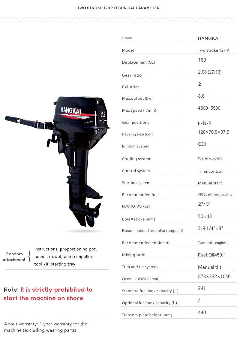 Outboard Motor 4 Stroke 2stroke 4hp 6hp 12hp 18hp 30hp 40hp Brushless