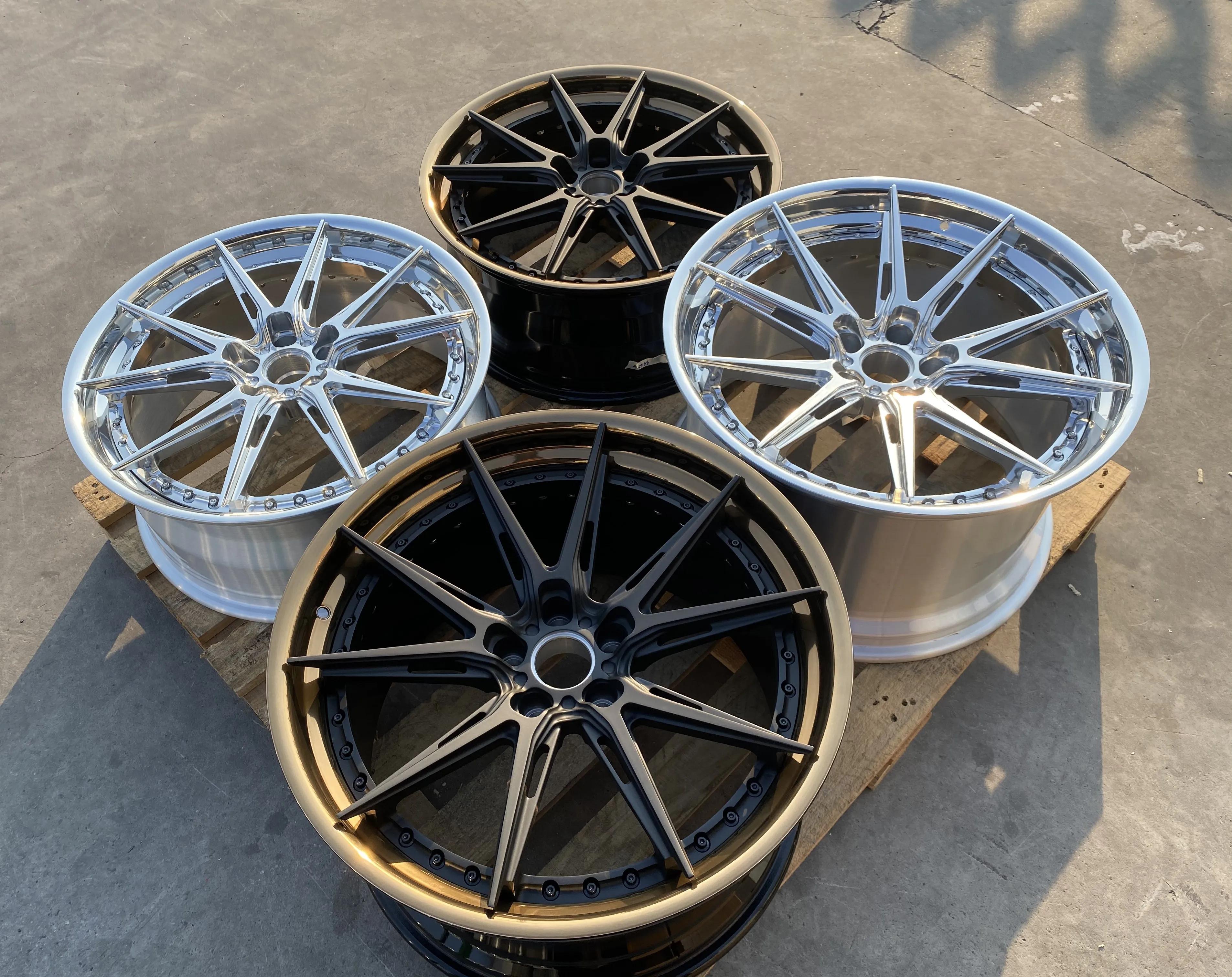 2 piece mate silver face aluminum alloy forged wheels 16 17 18 19 20 21 22 23 24 inch 5x112 5x114.3 5x120 rim hub