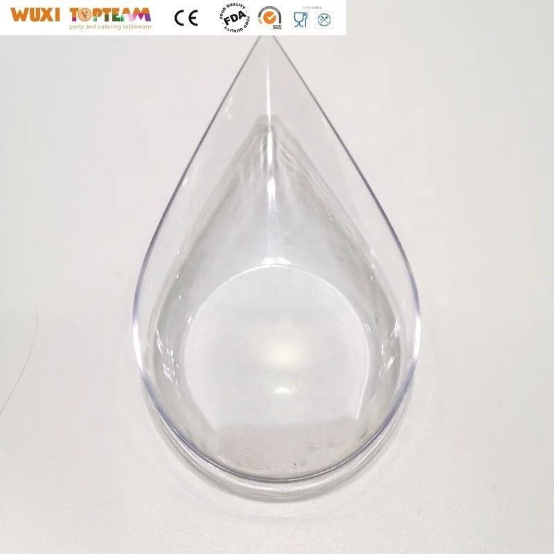 Plastic Teardrop Appetizer Tasting Spoons Mini Dessert Plates