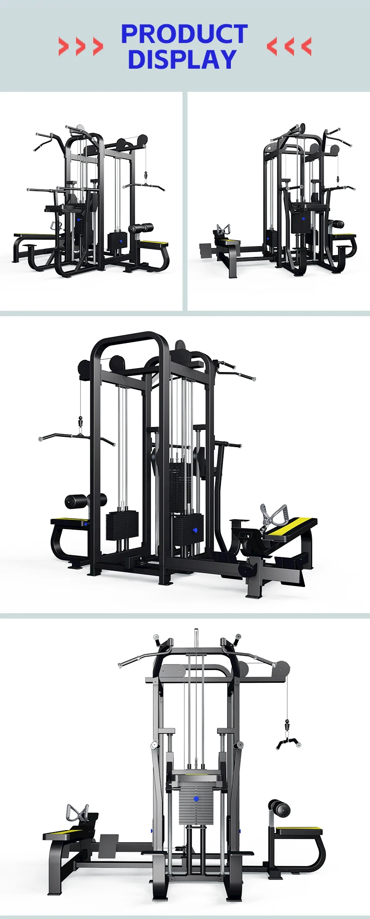 shandong high quality bodybuilding  commercial machine gym fitness equipment 3 multi-station