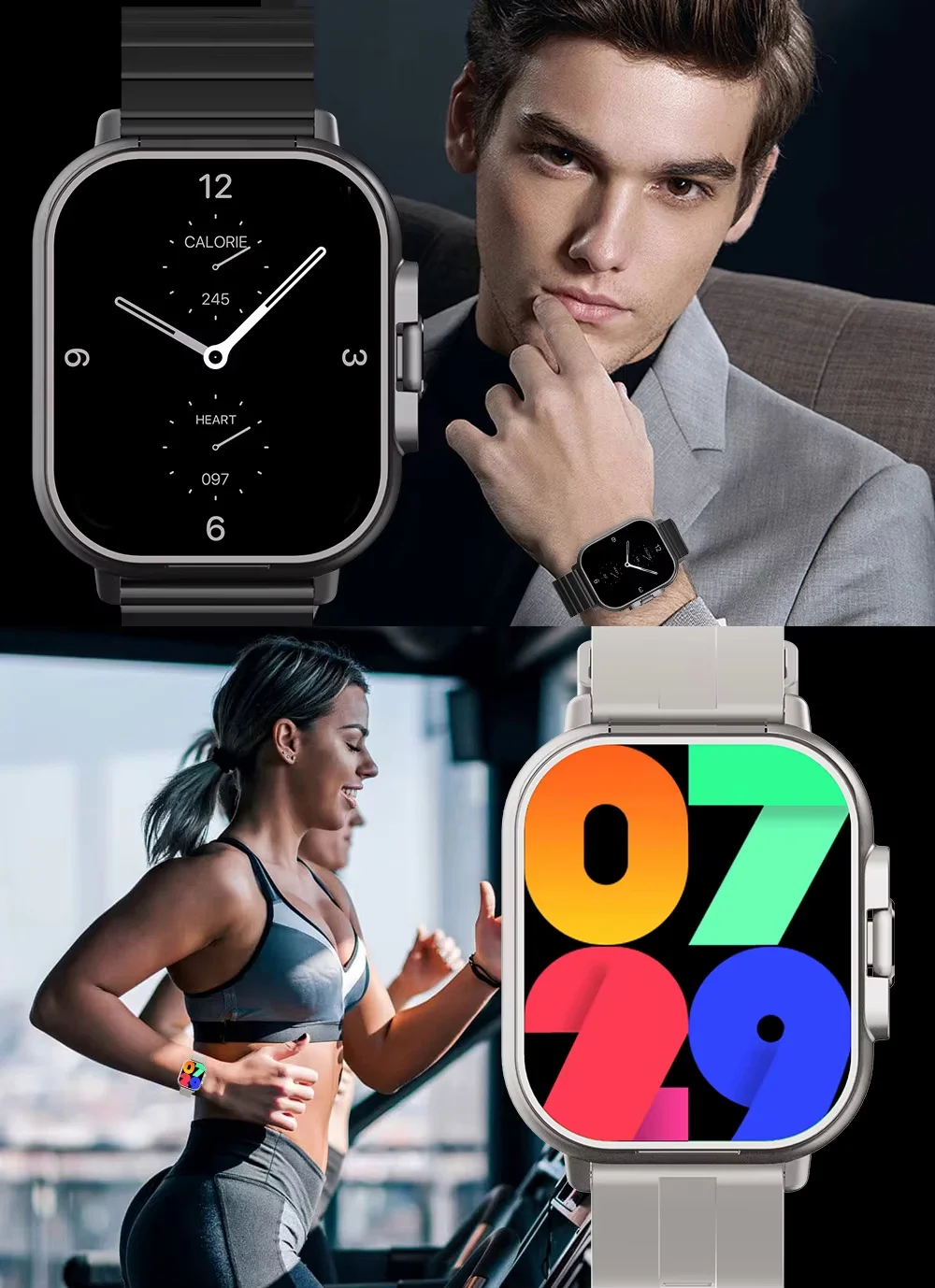 2025舒适通话耳机二合一运动智能手表，带耳塞摄像头内置无线耳机健康监控