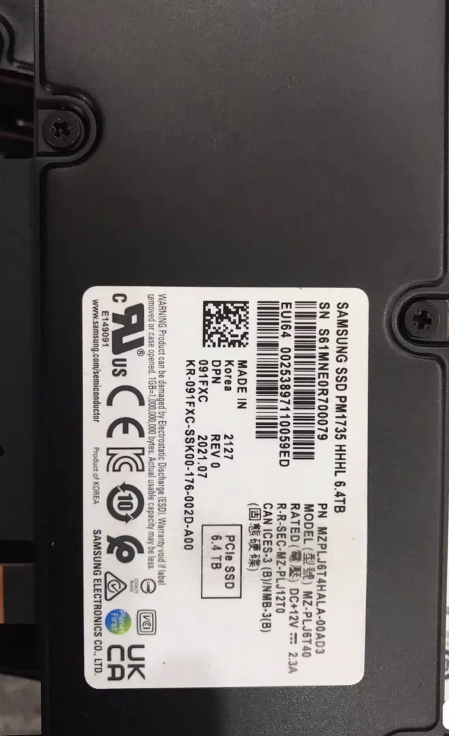 Samsung PM893 MZ7L3480HCHQ‑00A07 480GB 2.5 Inch SATA 6Gb/s Enterprise V‑NAND TLC SSD For Server Storage Application
