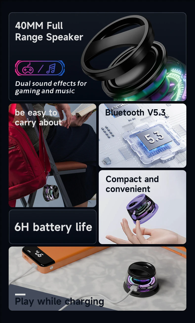 Enceinte Bluetooth Portable,Enceinte Bluetooth Magnétique Compacte