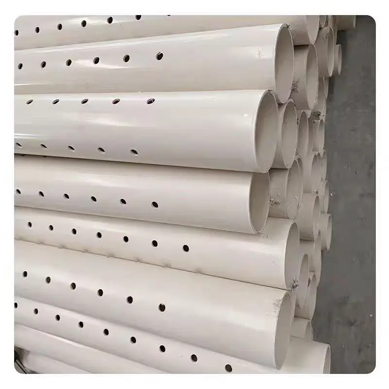 PVC Perforated Drainage Pipe Permeable Pipe Plastic Irrigation System Plastic Tube Connector