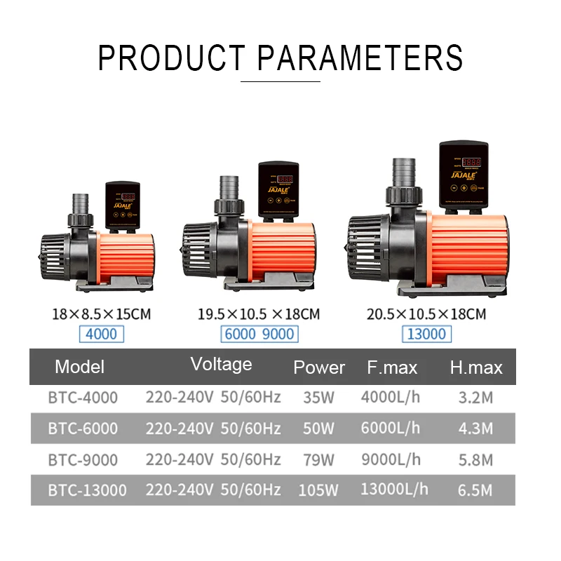 DAIBAO BTC-4000/6000/9000/12000 погружной насос с интеллектуальным контроллером для аквариума, океанского пруда, экологический насос для аквариума