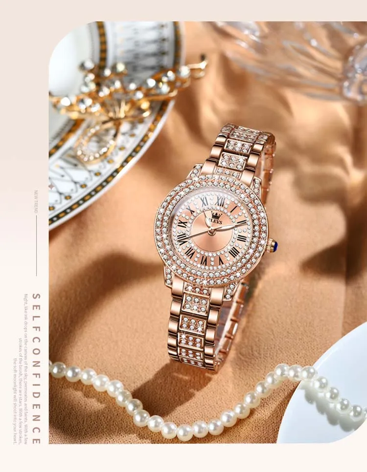OLEVS 9943 Luxurious Made in China Lady Quartz Watch Potty 2023 Stainless Steel Band Waterproof Classic Elegant Casual Watches