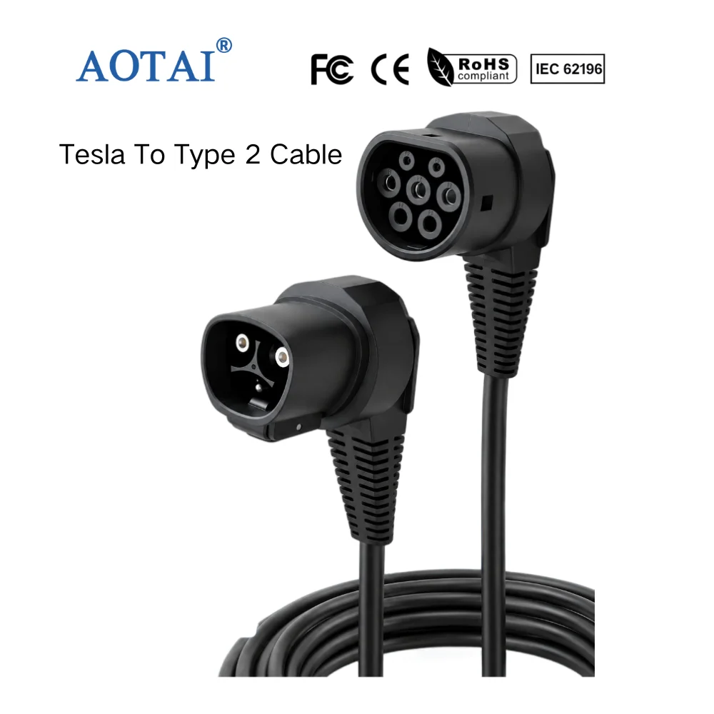 AOTAI Tesla (NACS) to Type 2 EV Charging Cable  Tesla Charging Station to Type 2 EV 32A 7kW