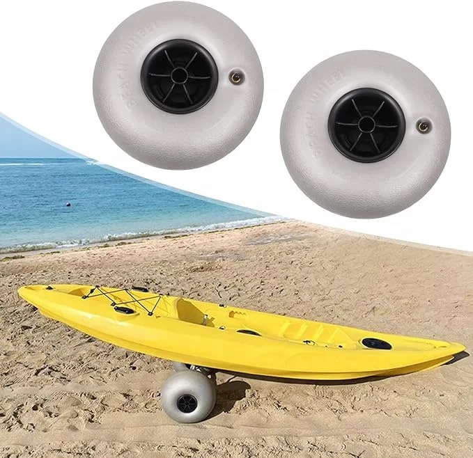 Customized 10'' Inflatable PVC Kayak Cart Sand Beach Cart Trolley Caster Balloon Wheels