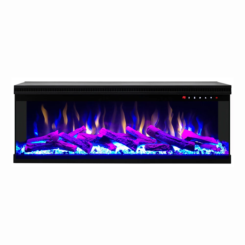 42 50 60 72'' Thermostat Remote Control Smart Three Side Flame View Electric Fireplace for Bedroom
