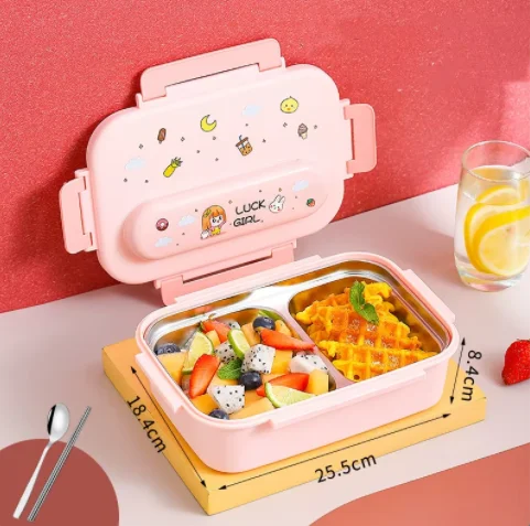 Boîte à lunch isotherme en acier inoxydable Offre Spéciale 2 ou 3 compartiments pour enfants Grands cadeaux