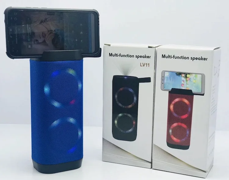 New Arrival Colorful LED Light BT Speaker LV11 Wireless Portable Speaker Support FM USB Aux Outdoor Speaker