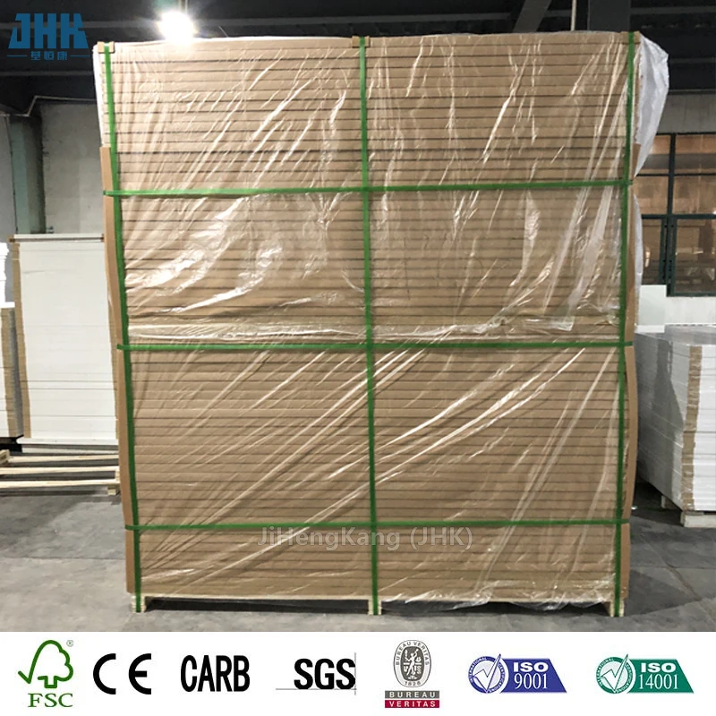 JHK-FC08 Melamine Door Wood Grain With groove Flat Modern Interior Doors MDF Board Interior Doors Interior Quality Is Good