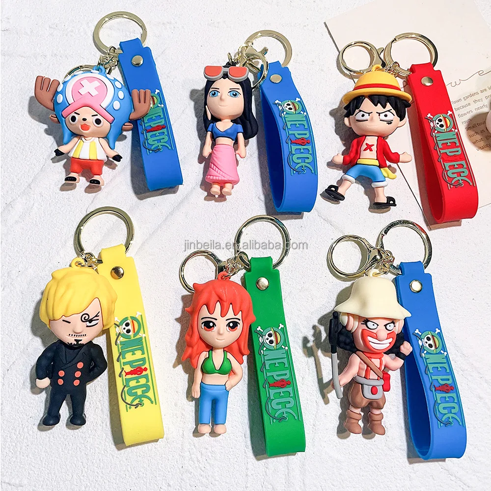Image showcasing Hot Sell Cartoon One Piece Pendant Anime Pvc 3d One Piece Luffy ...
