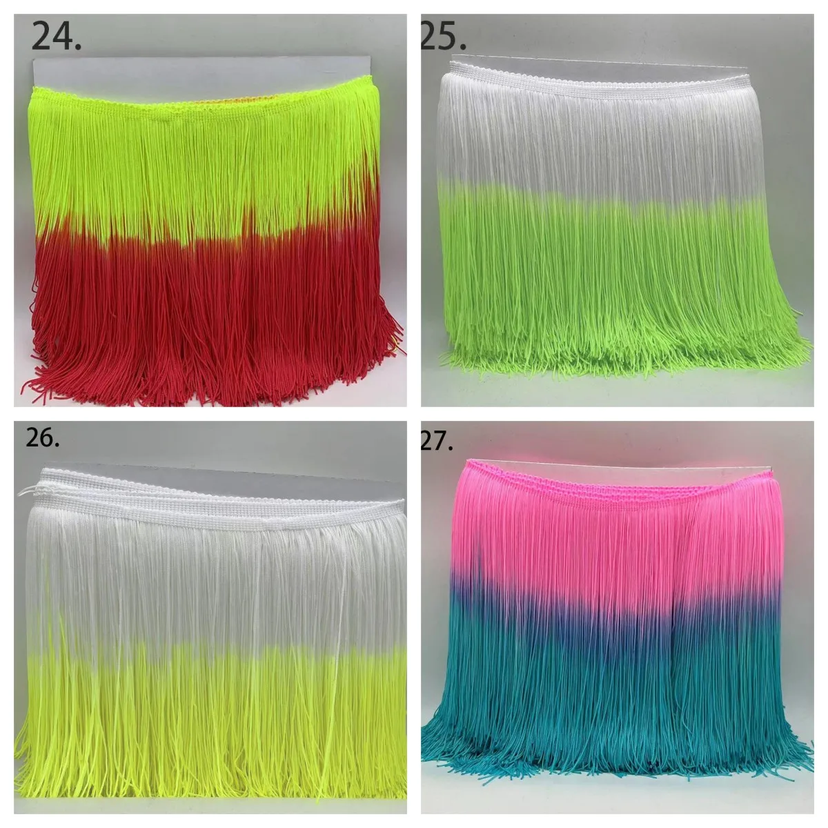 20cm Smooth Gradient Color Tassel Soft Garment Accessories Nylon Yarn ...