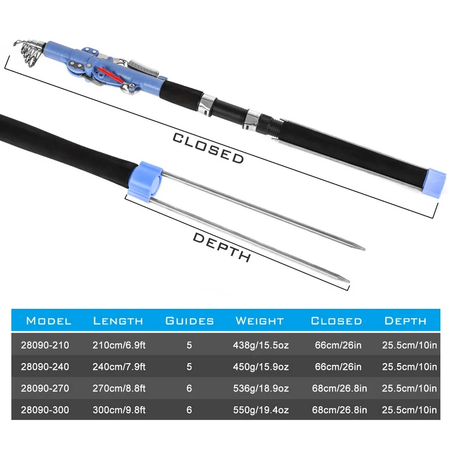 2.1m 2.4m 2.7m 3.0m海河湖不锈钢自动钓鱼竿全新设计