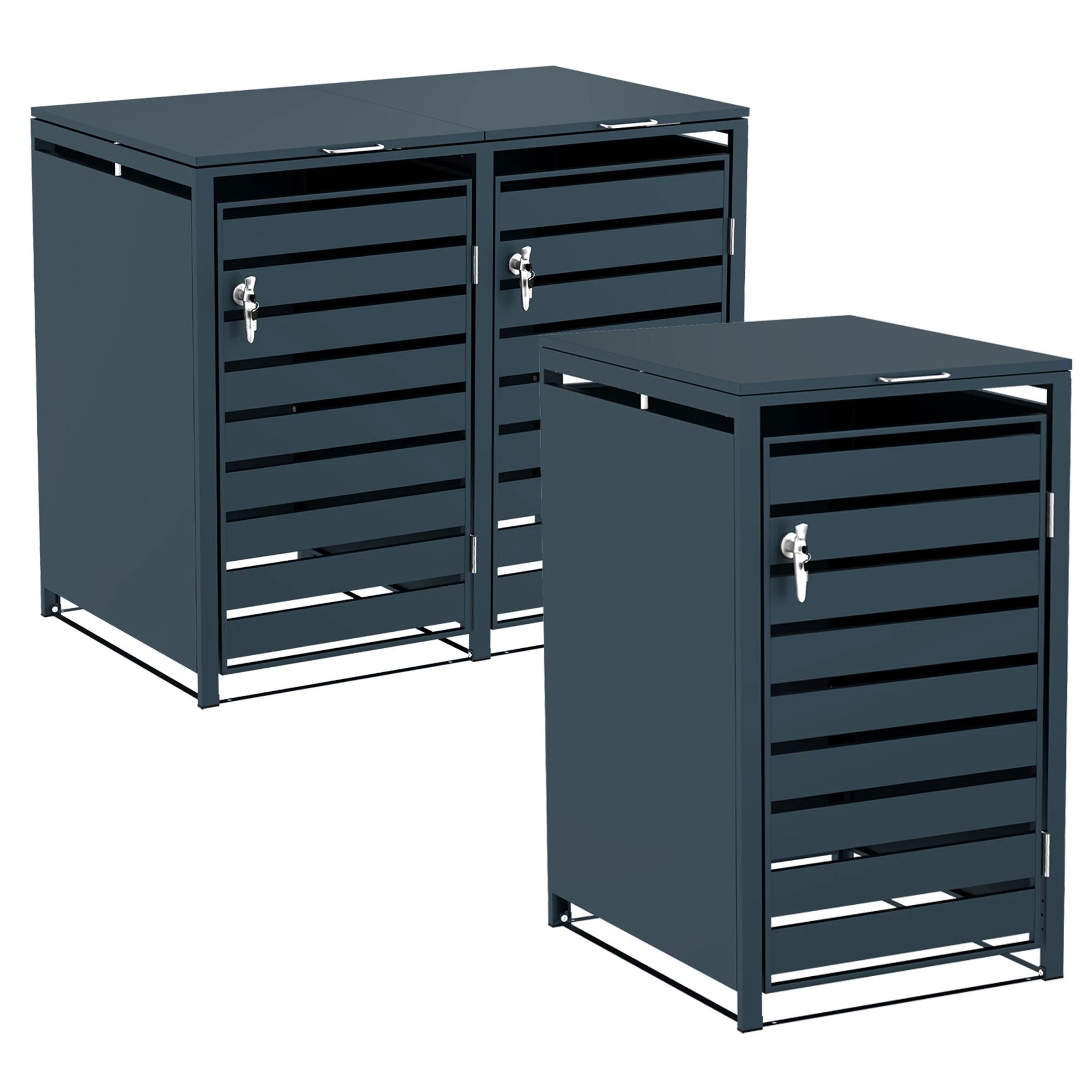 Factory Lockable Wheelie Bin Store Garbage Bin Shed Expandable Wheelie Bin Cover for Park Garden Can Box Outdoor with Open Lid