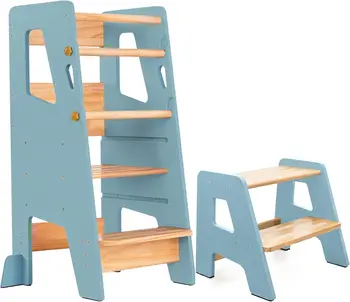 Toddlers' Standing Learning Tower and Step Stool Baby Dining Chair for Children and Kids