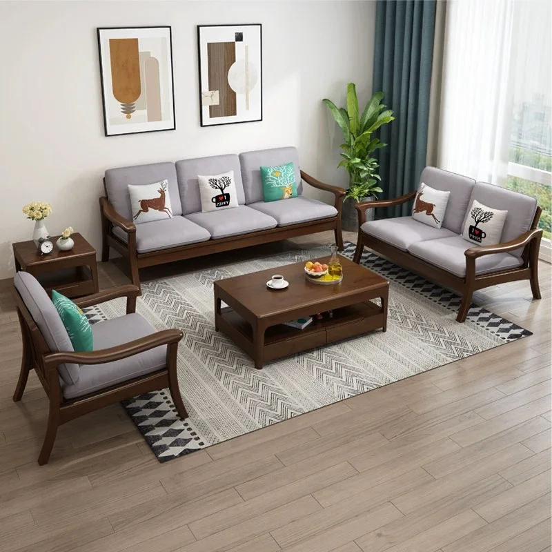 Wholesale Sofa Set Furniture Wooden Hotel Living Room Design