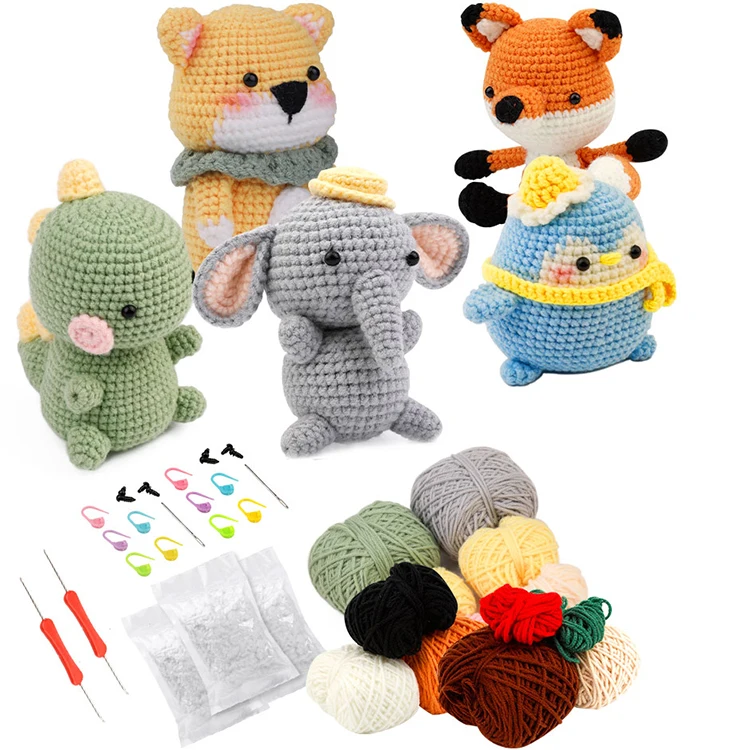 Wholesale Hand Knitting Crochet Animal Woven Kit Crochet Doll - Buy Diy ...