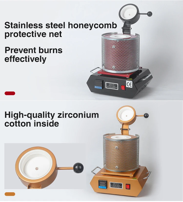 1150 Degree Mini Electric Melting Furnace - Red G…
