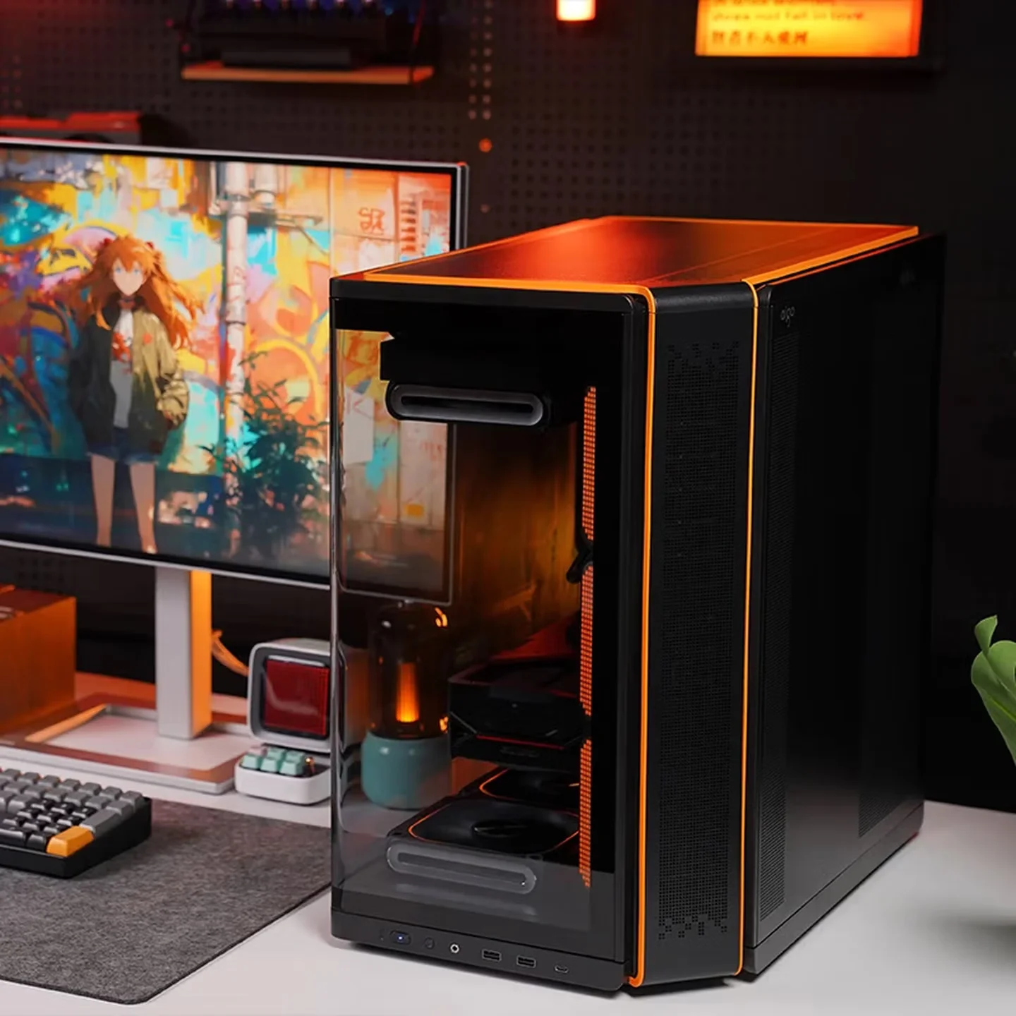 aigo starry chen 曲名ピラーレス ATXケース ディスプレイ付き Aigo Starry Chen ATX Mid-Tower Gaming PC Case with Curved Glass